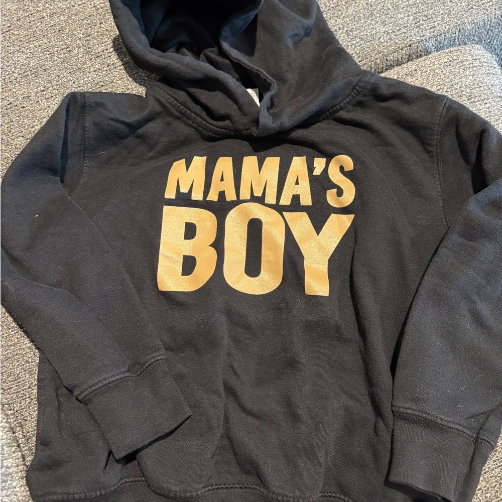 Black Hoodie with Gold Print - Kids